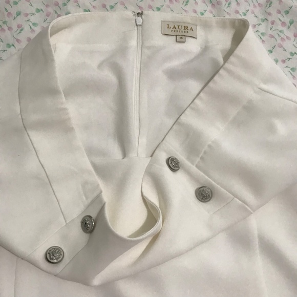 NWOT Laura White Skirt Plus Size 16/1X With Faux Silver Buttons - Picture 11 of 15